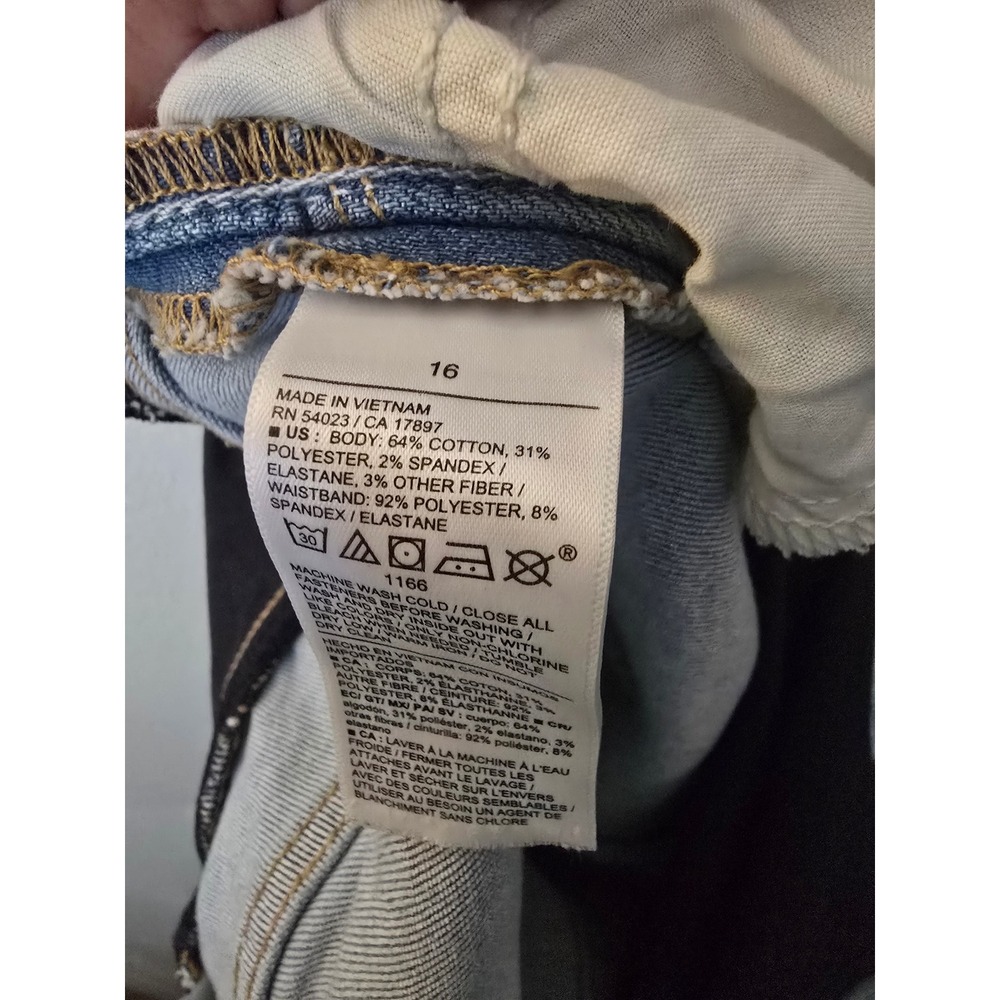 Old Navy Maternity Skinny Jeans Light Wash Distressed Rollover Panel Size 16 - Picture 8 of 8